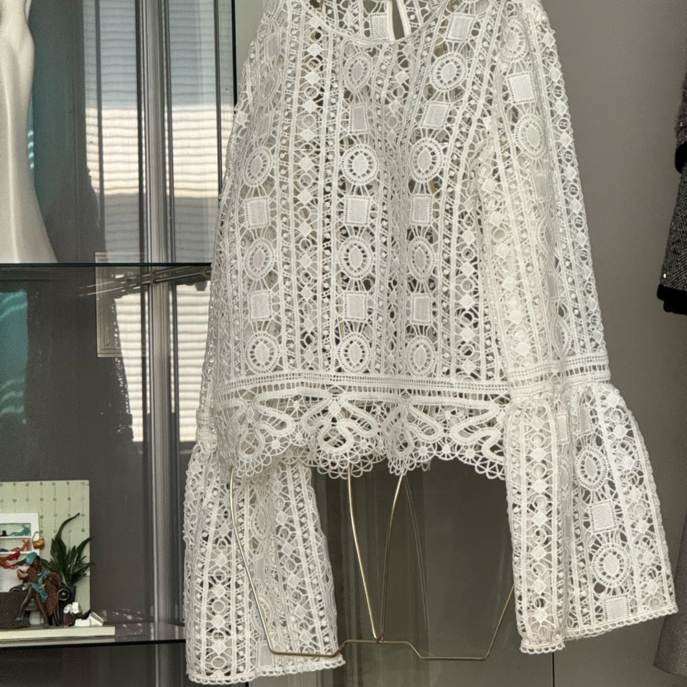 Forever 21 White Lace Long Sleeve Blouse - Picture 6 of 6